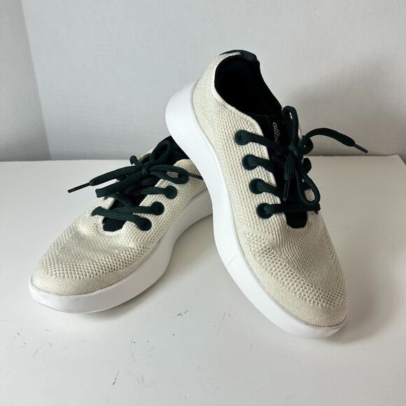 AllBirds NWOT Tree Runner Go Ivory Mesh Green Laces Sneakers Size 8.5 - Picture 3 of 10